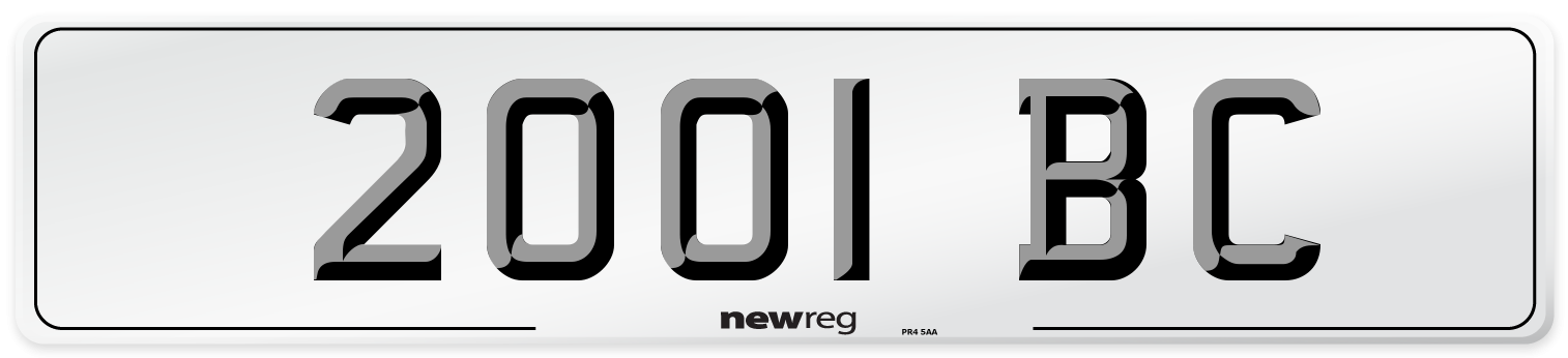 2001 BC Number Plate from New Reg